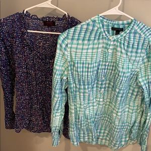 Two jcrew 1/2 button downs